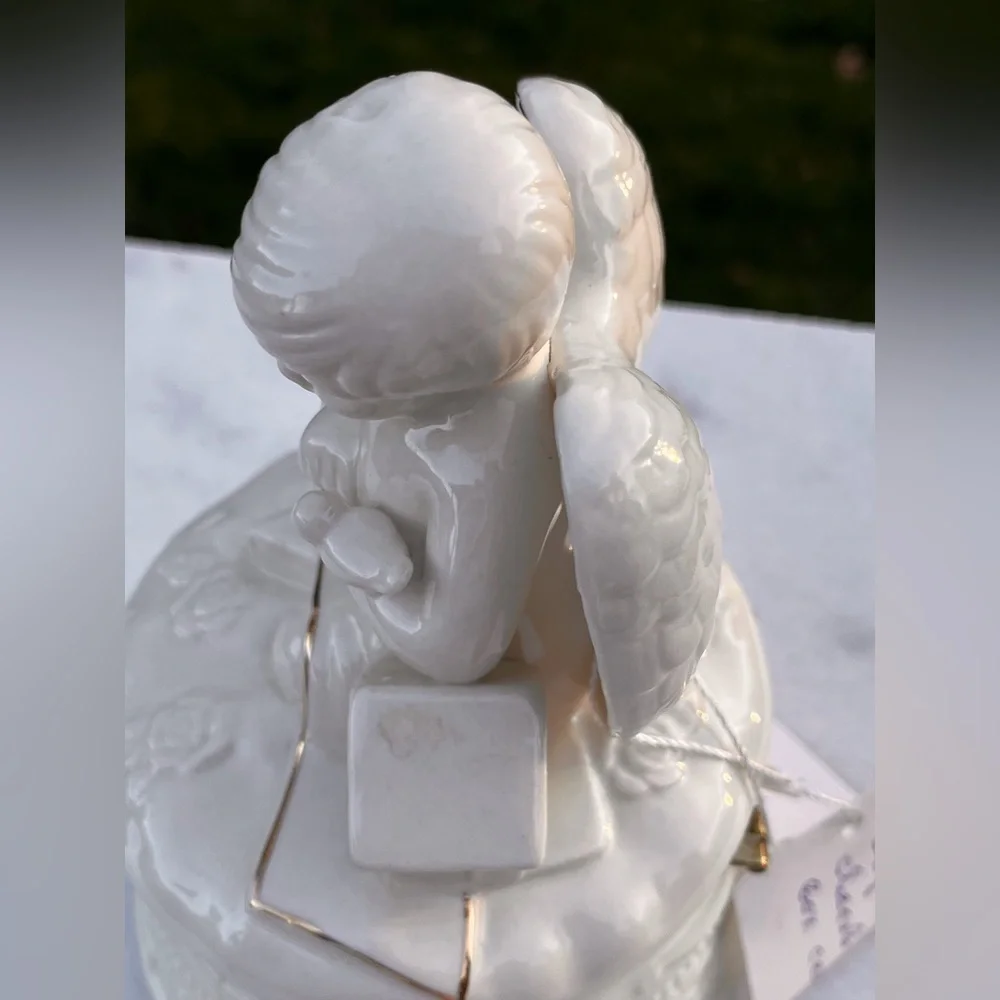 Vintage angel cherub jewelry trinket box